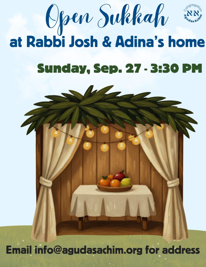 Open Sukkah at Rabbi Josh & Adina’s Home